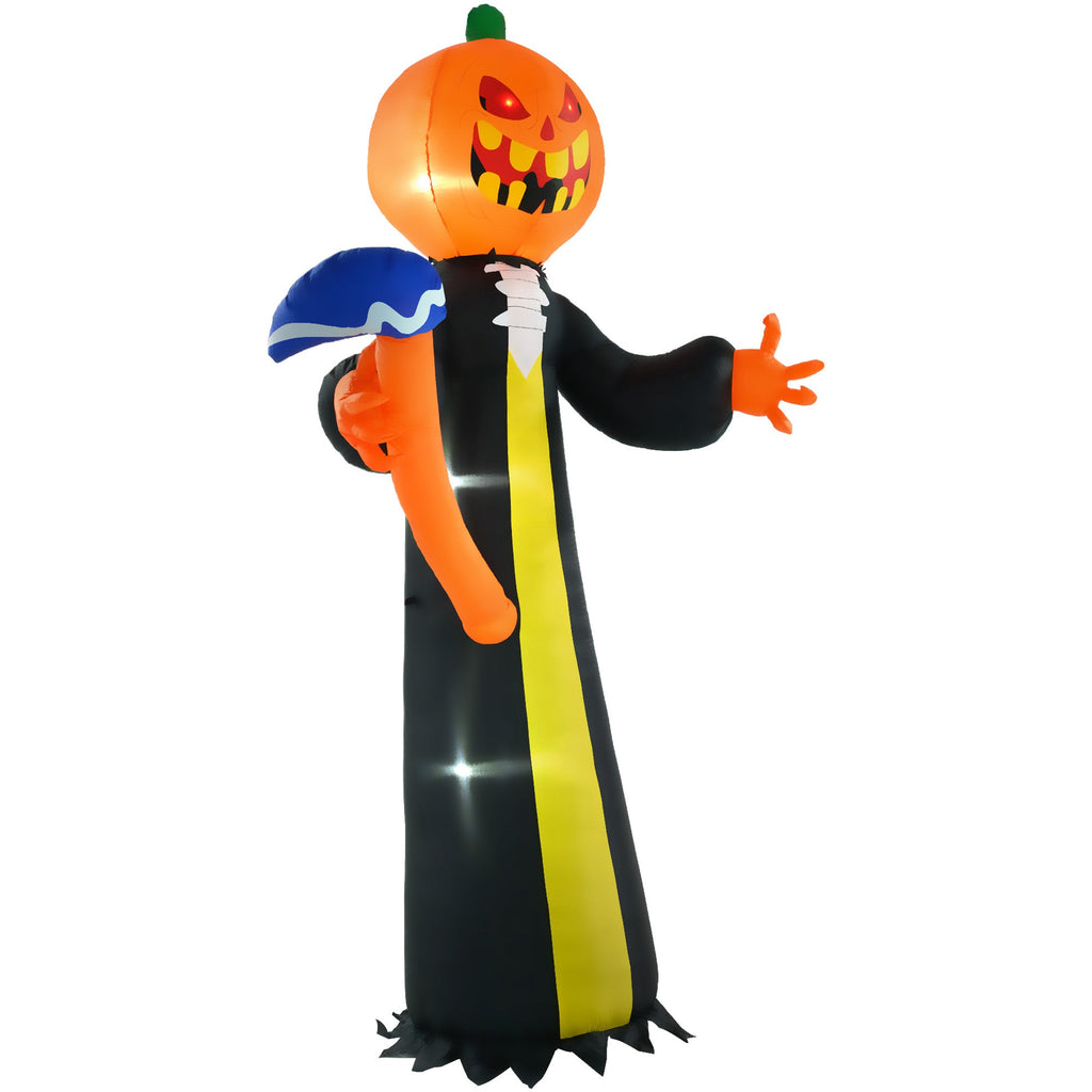Outsunny 10ft Inflatable Halloween Pumpkin Head Ghost Decoration