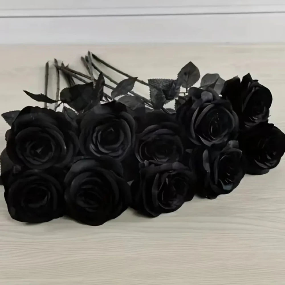 Artificial Black Rose Bouquet