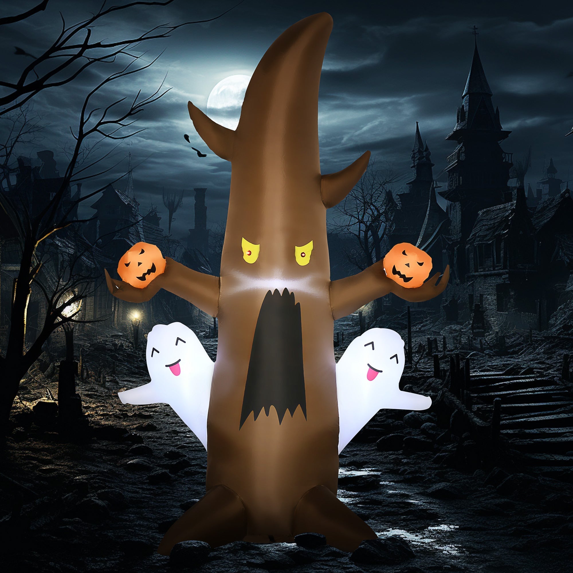 5FT Illuminated Inflatable Halloween Ghost Tree
