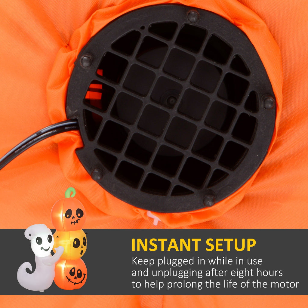 5-Foot Illuminated Halloween Ghost and Pumpkin Inflatable