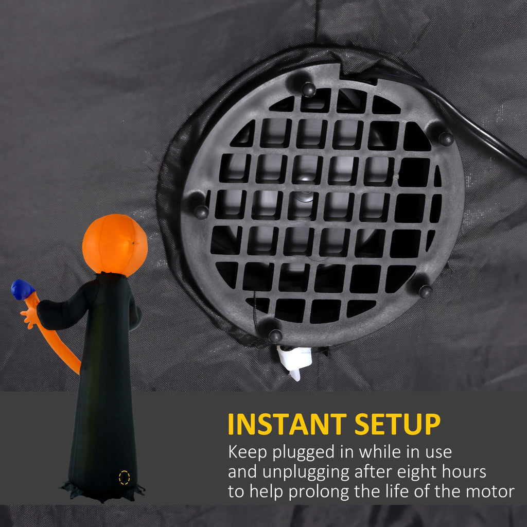 Outsunny 10ft Inflatable Halloween Pumpkin Head Ghost Decoration