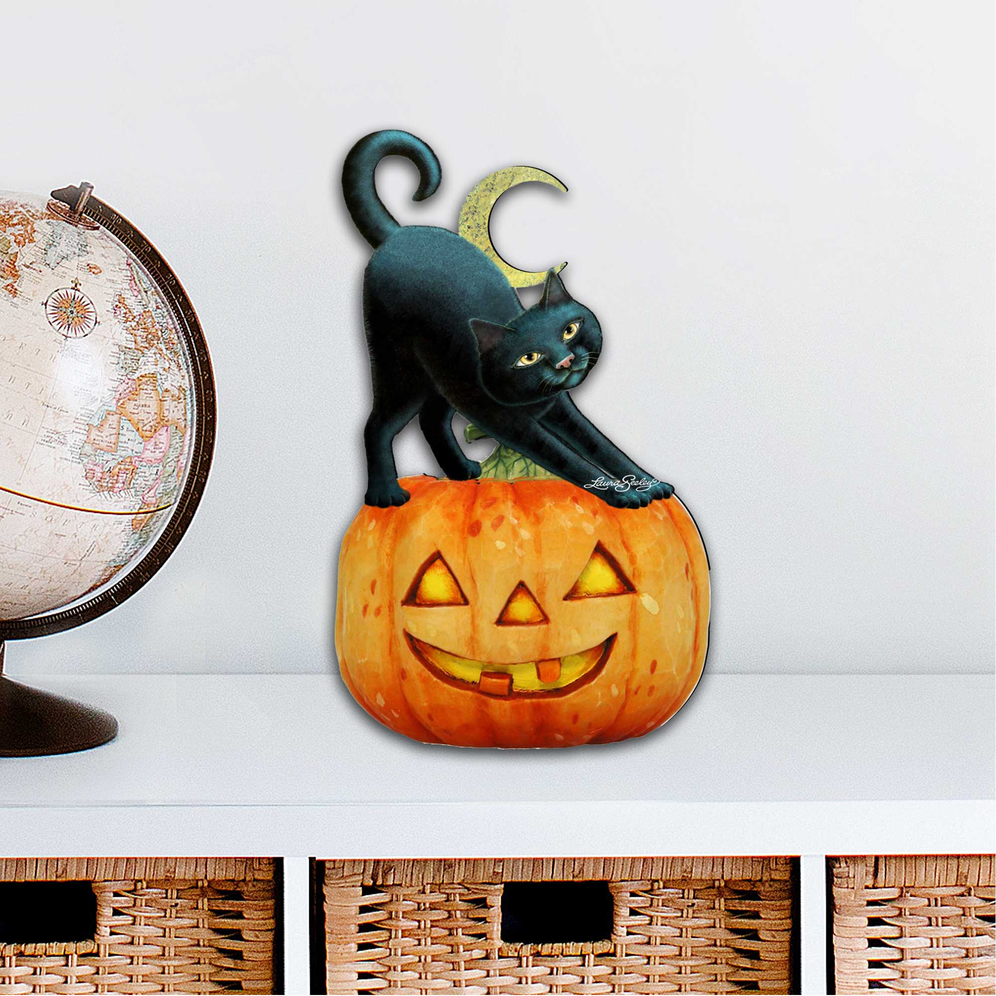 Spooky Halloween Cat Door Decor by Laura Seeley - Thanksgiving Halloween Decor - 8512054-2H