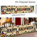 Retro Happy Halloween Banner Bloody Bat Pumpkin Ghost Print Party Backdrop Hanging Banner Halloween Party Decorations For Home