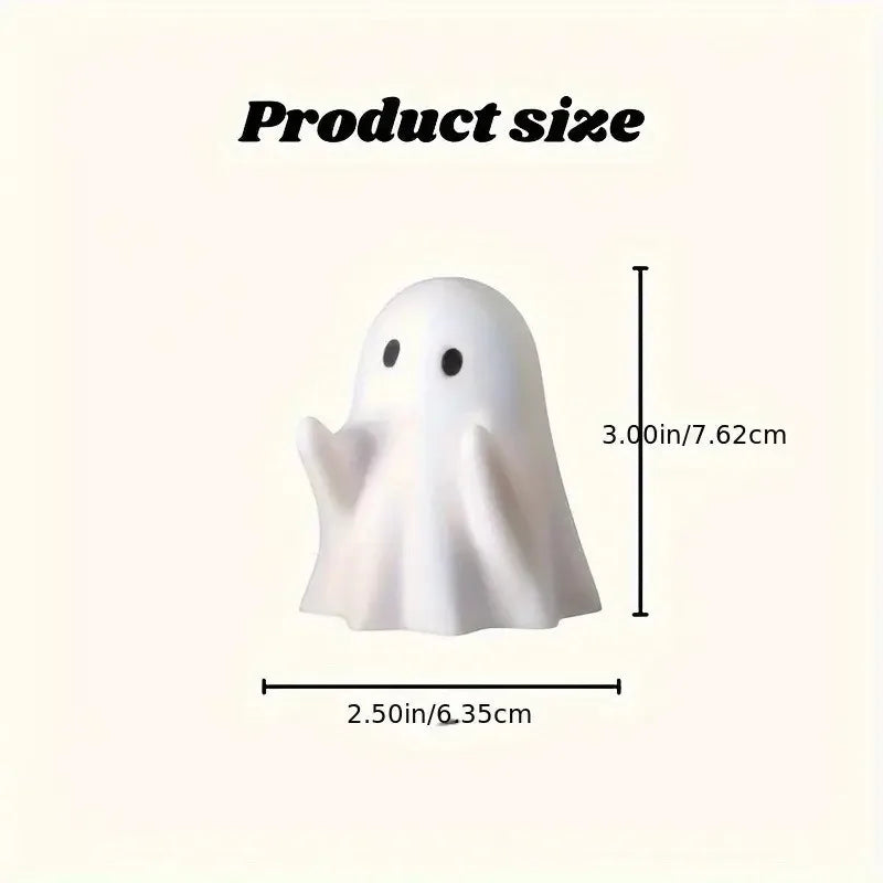 Cute Ghost Pen Holder Resin Desktop Organizer for Office & Home Halloween Decor Creative Gift Funny Stationery Stand Study