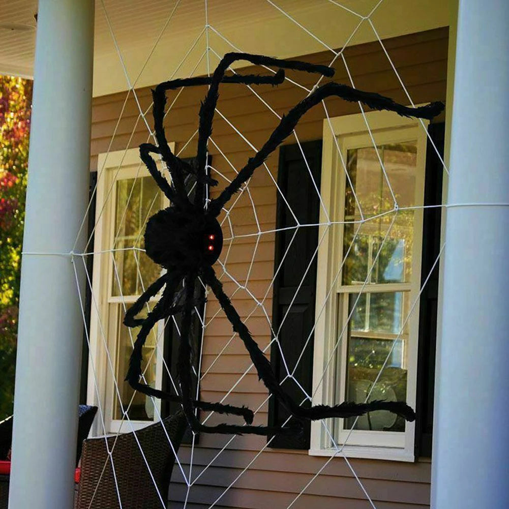 200cm Hairy Giant Spider Halloween Decoration Festival Prop Haunted House Party Indoor Outdoor Huges Black Spider Decor 2023 New