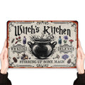 One Kitchen Witch Decor, Wall Art Hanging Halloween Decoration, Suitable for Various Places Metal Tin Sign