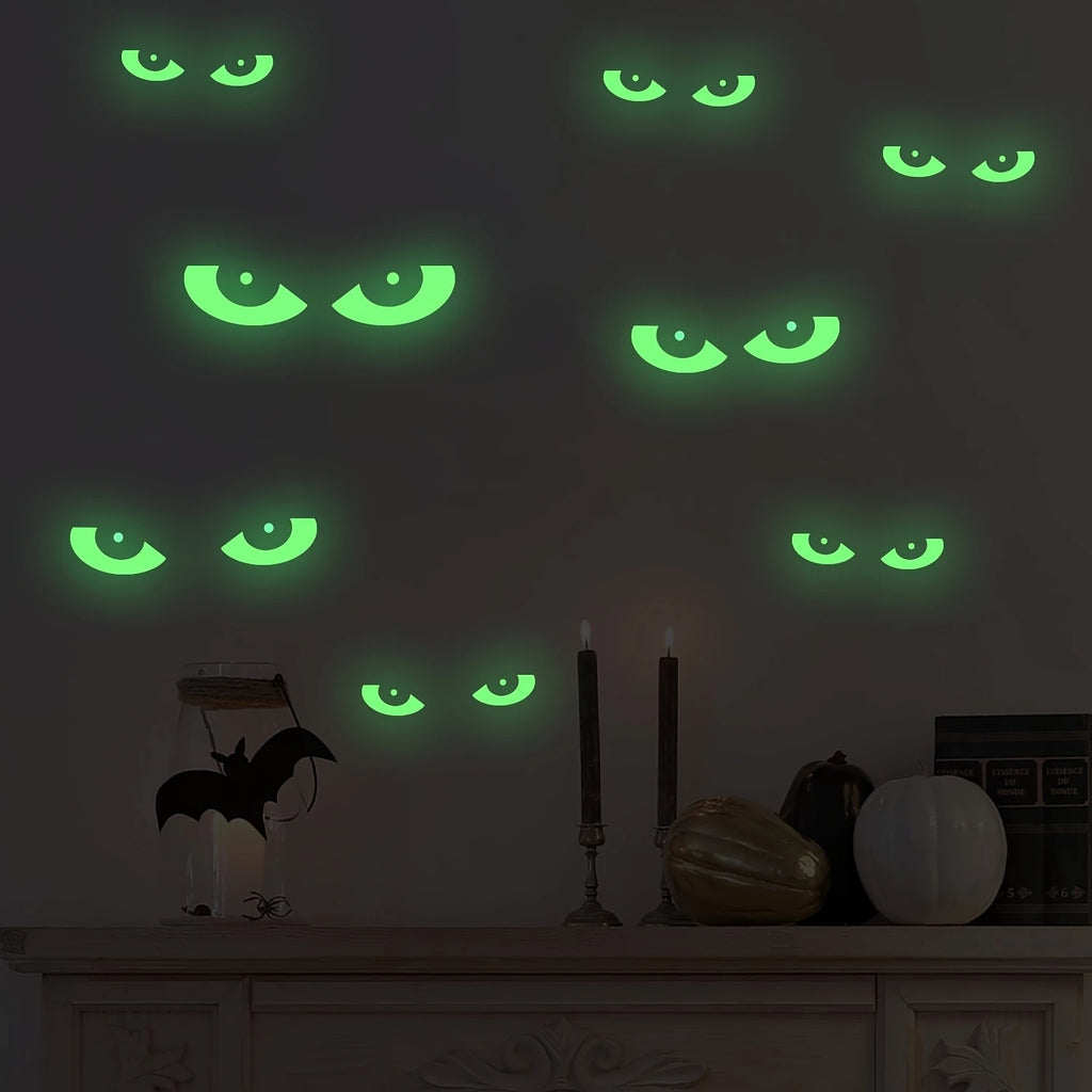 Halloween Luminous Wall Stickers Stickers Glow Dark Halloween Decor Creative Carved Fluorescent Festival Horror Home Decoration