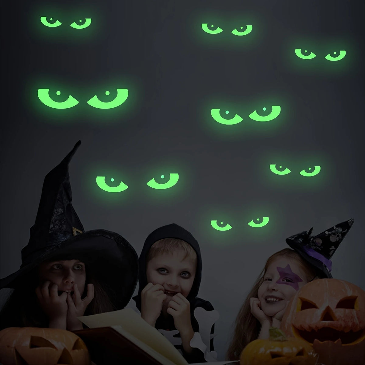Halloween Luminous Wall Stickers Stickers Glow Dark Halloween Decor Creative Carved Fluorescent Festival Horror Home Decoration