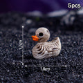 HOT! 5PCS Mini Ducks Skeleton Halloween Decorations Resin Scary Duck Miniatures Home Decorative Figurines Micro Landscape
