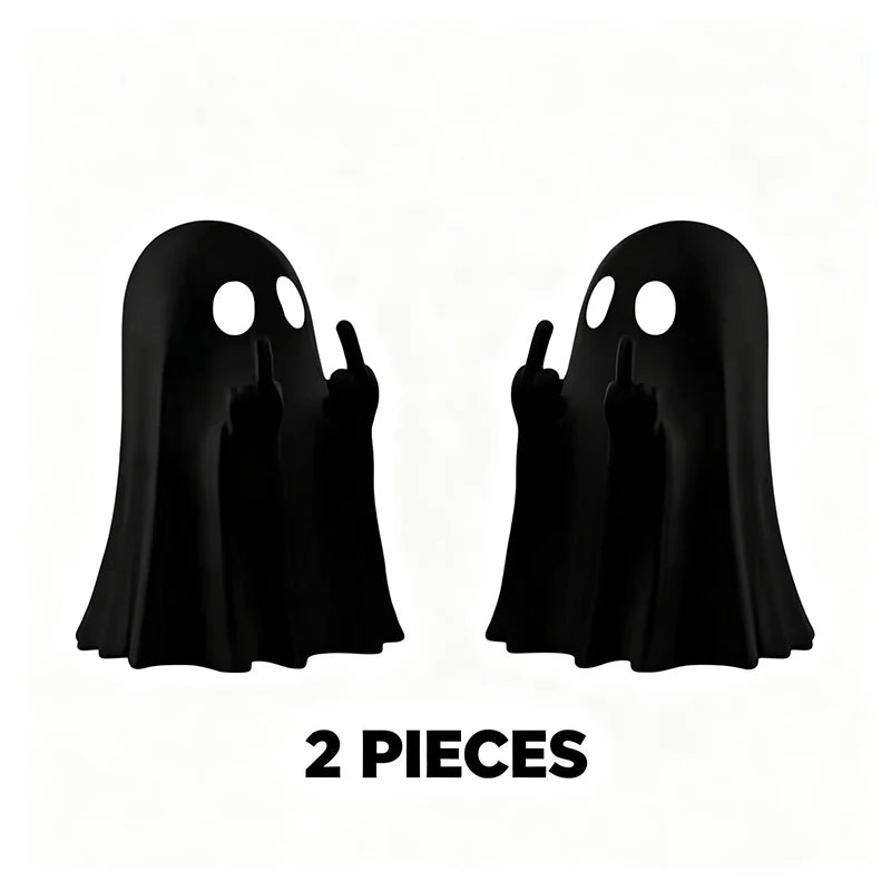 Car Decorate Luminous Middle Finger Cute Ghost Statue Small Scary Ghost Figurines Halloween Decoration Home Table Ornaments
