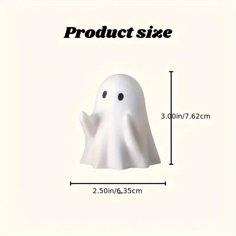 Cute Ghost Pen Holder Resin Desktop Organizer for Office & Home Halloween Decor Creative Gift Funny Stationery Stand Study