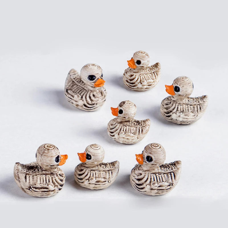 HOT! 5PCS Mini Ducks Skeleton Halloween Decorations Resin Scary Duck Miniatures Home Decorative Figurines Micro Landscape