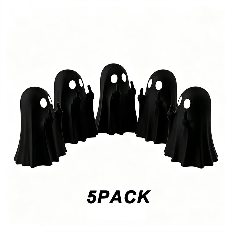 Car Decorate Luminous Middle Finger Cute Ghost Statue Small Scary Ghost Figurines Halloween Decoration Home Table Ornaments