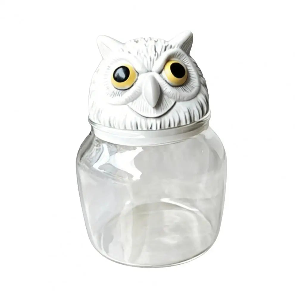 Glass Spice Container Sealed Glass Jar Moisture Proof Glass Spice Storage Jars with Witch Hat Owl Lids Decorative for Coffee