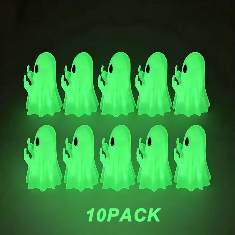 Car Decorate Luminous Middle Finger Cute Ghost Statue Small Scary Ghost Figurines Halloween Decoration Home Table Ornaments