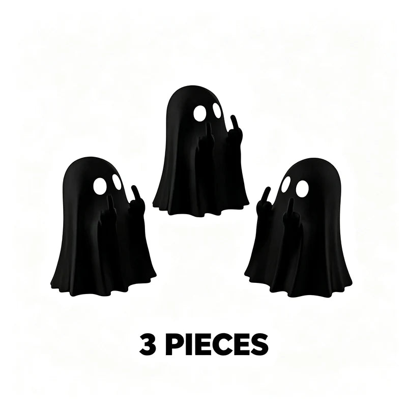 Car Decorate Luminous Middle Finger Cute Ghost Statue Small Scary Ghost Figurines Halloween Decoration Home Table Ornaments