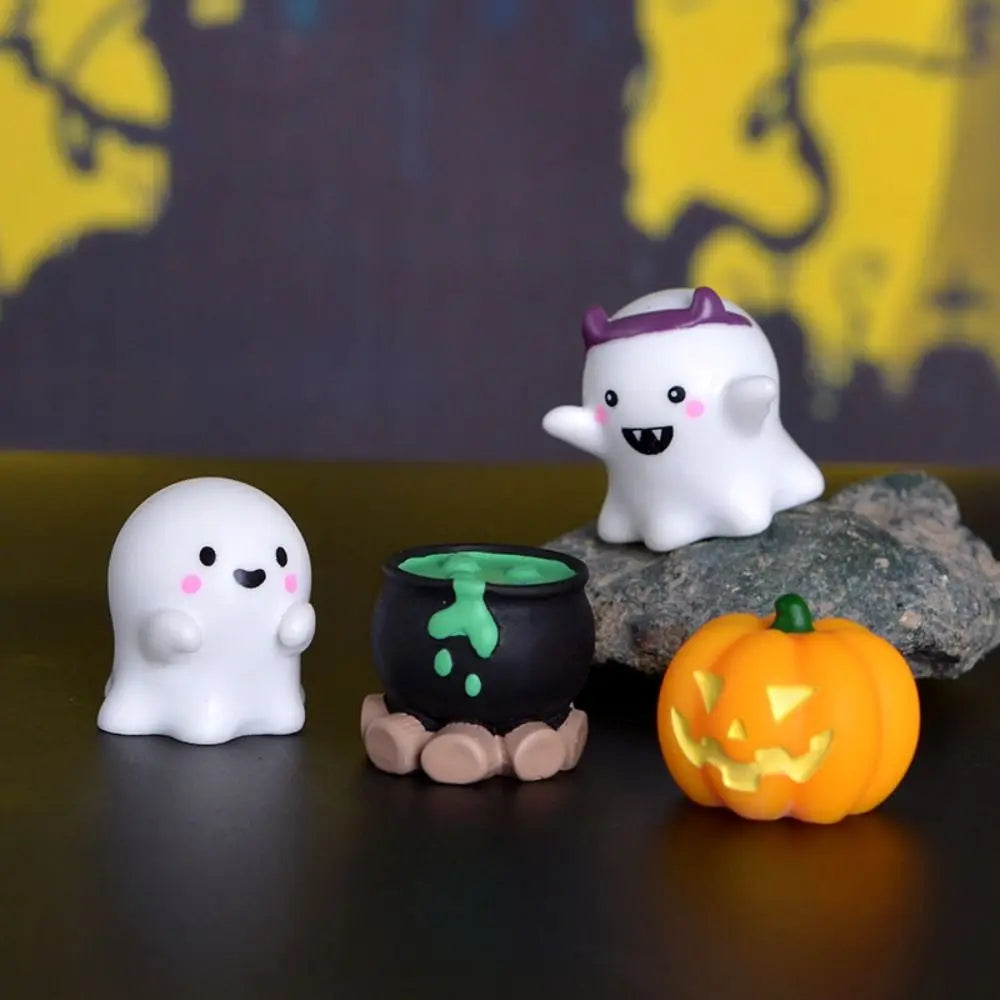 Cute Pumpkin Halloween Resin Craft Ghost Decoration Resin Decoration Micro Landscape Figurines Mini Ornaments DIY Accessories