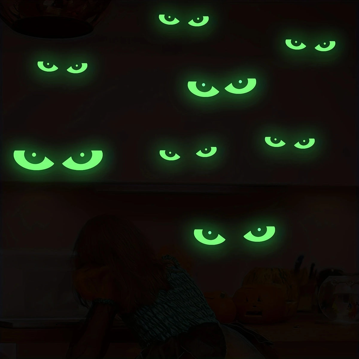 Halloween Luminous Wall Stickers Stickers Glow Dark Halloween Decor Creative Carved Fluorescent Festival Horror Home Decoration