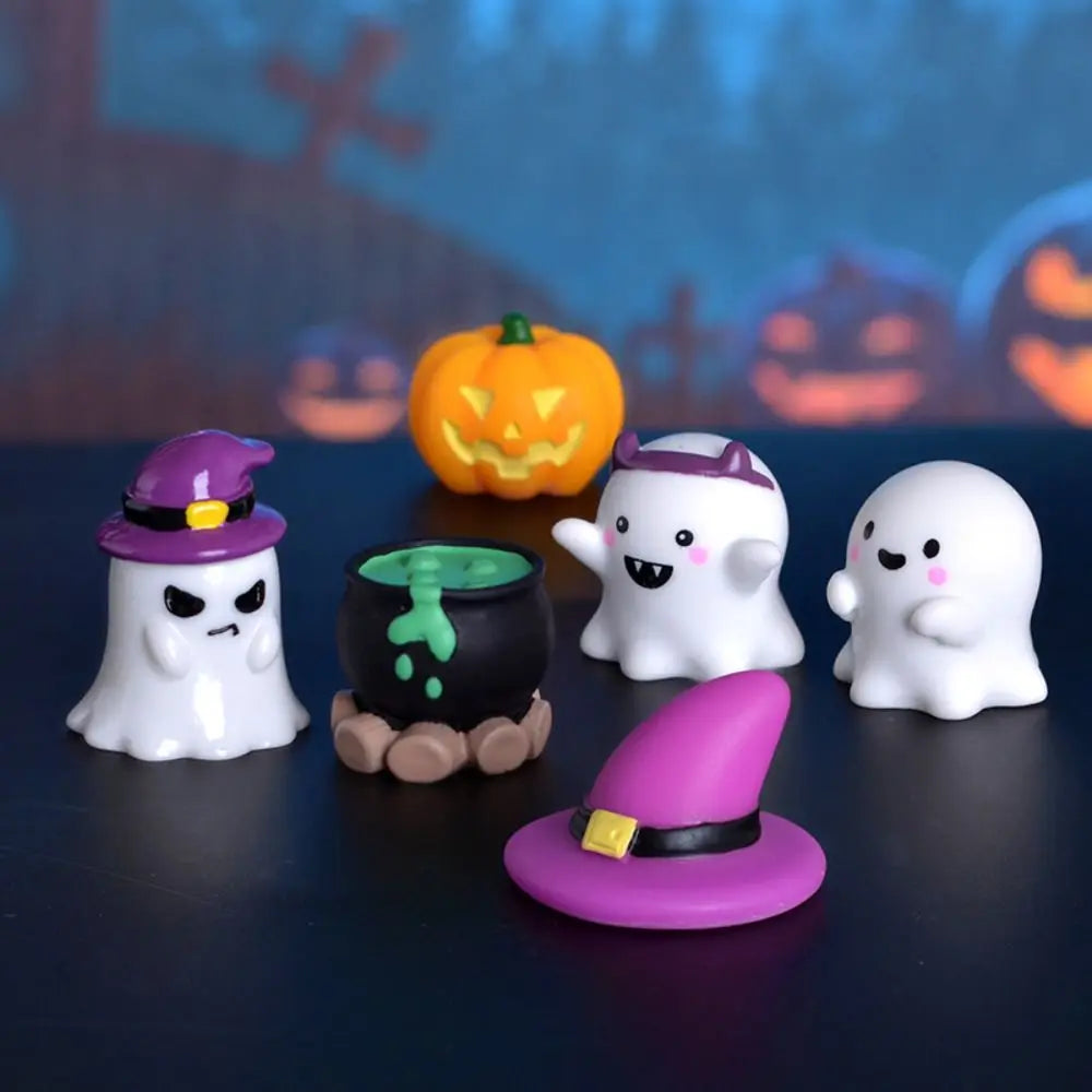 Cute Pumpkin Halloween Resin Craft Ghost Decoration Resin Decoration Micro Landscape Figurines Mini Ornaments DIY Accessories