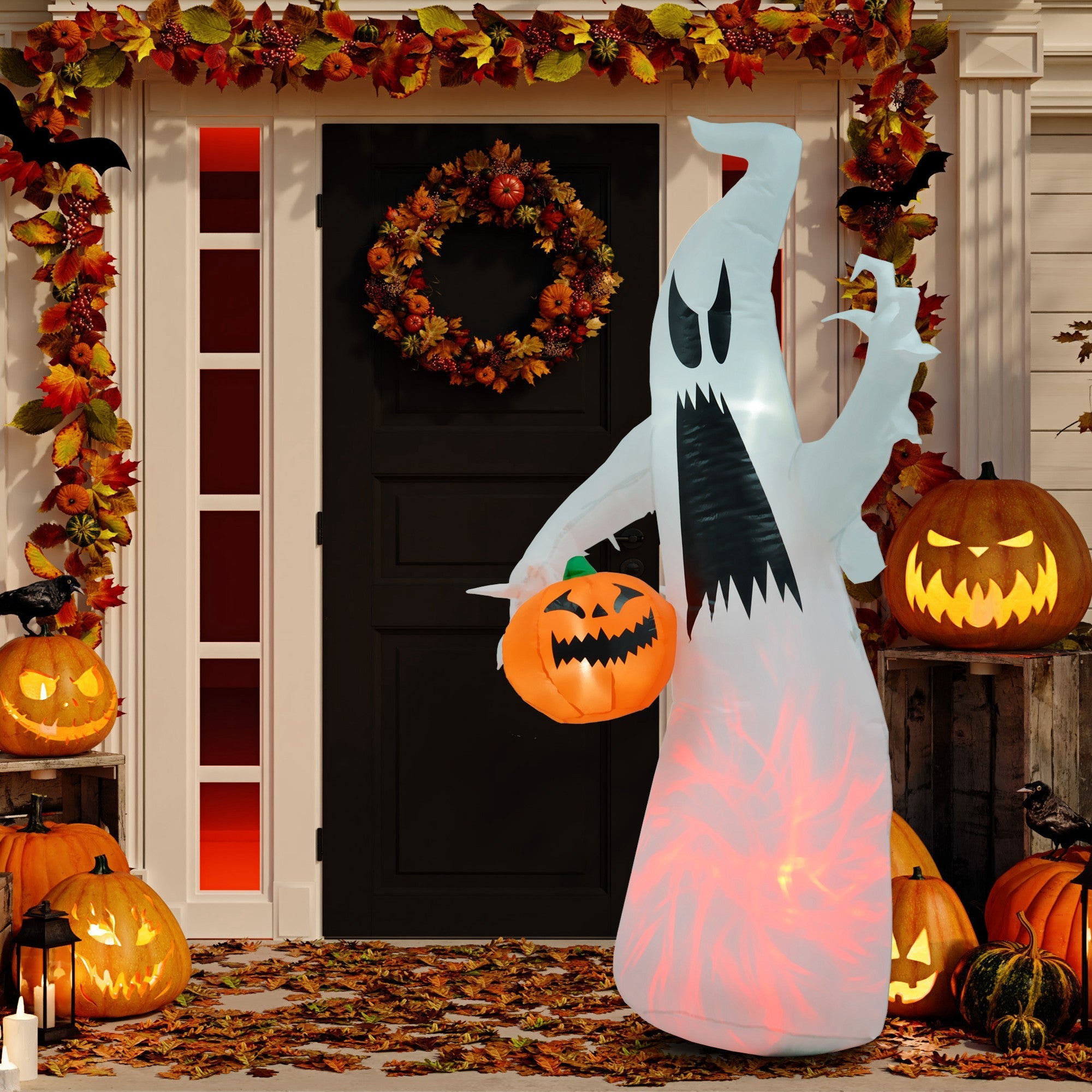 HOMCOM 5.9' Halloween Inflatable Ghost Decoration