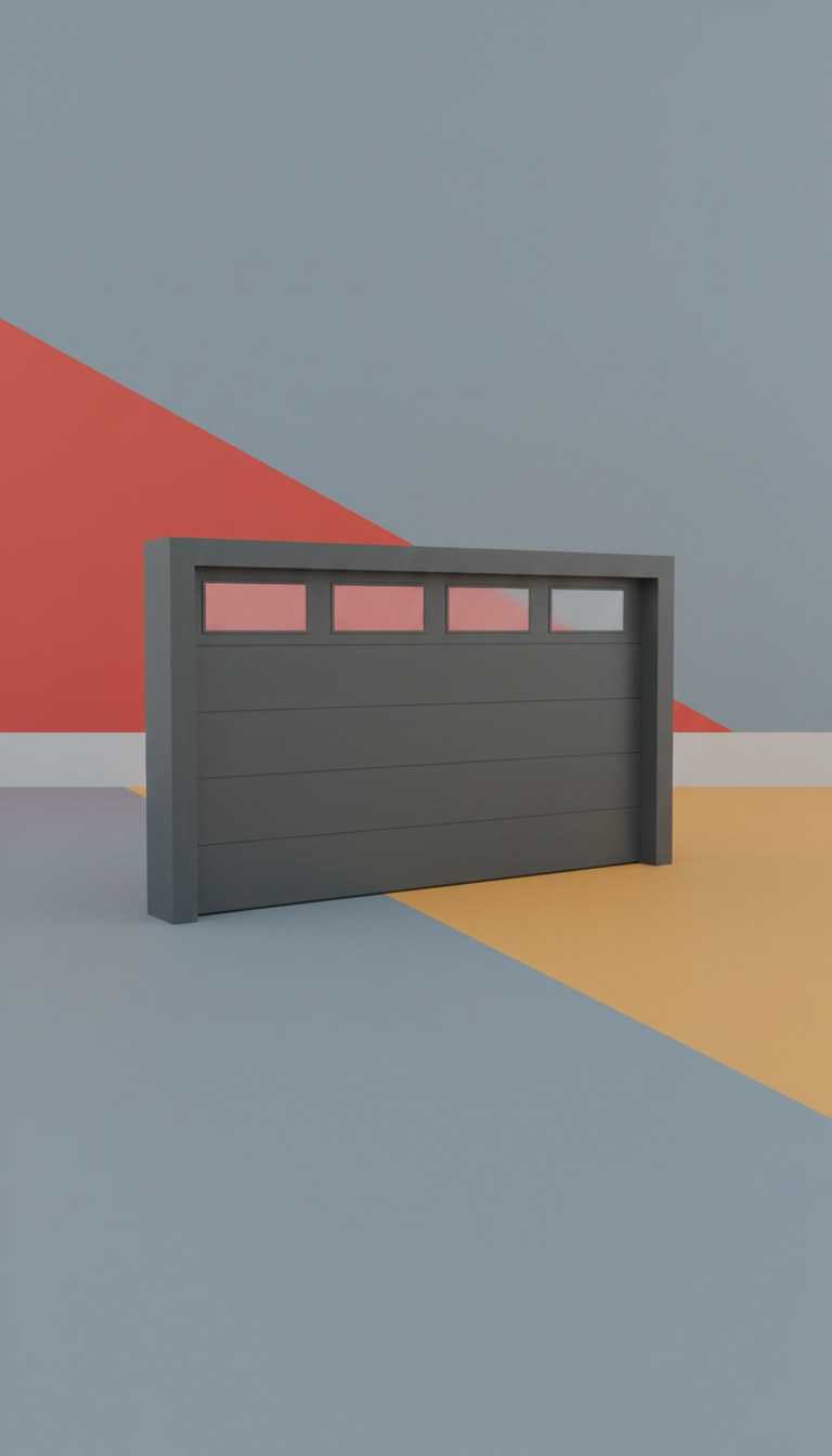 Slate Gray Window-Inset Garage Door