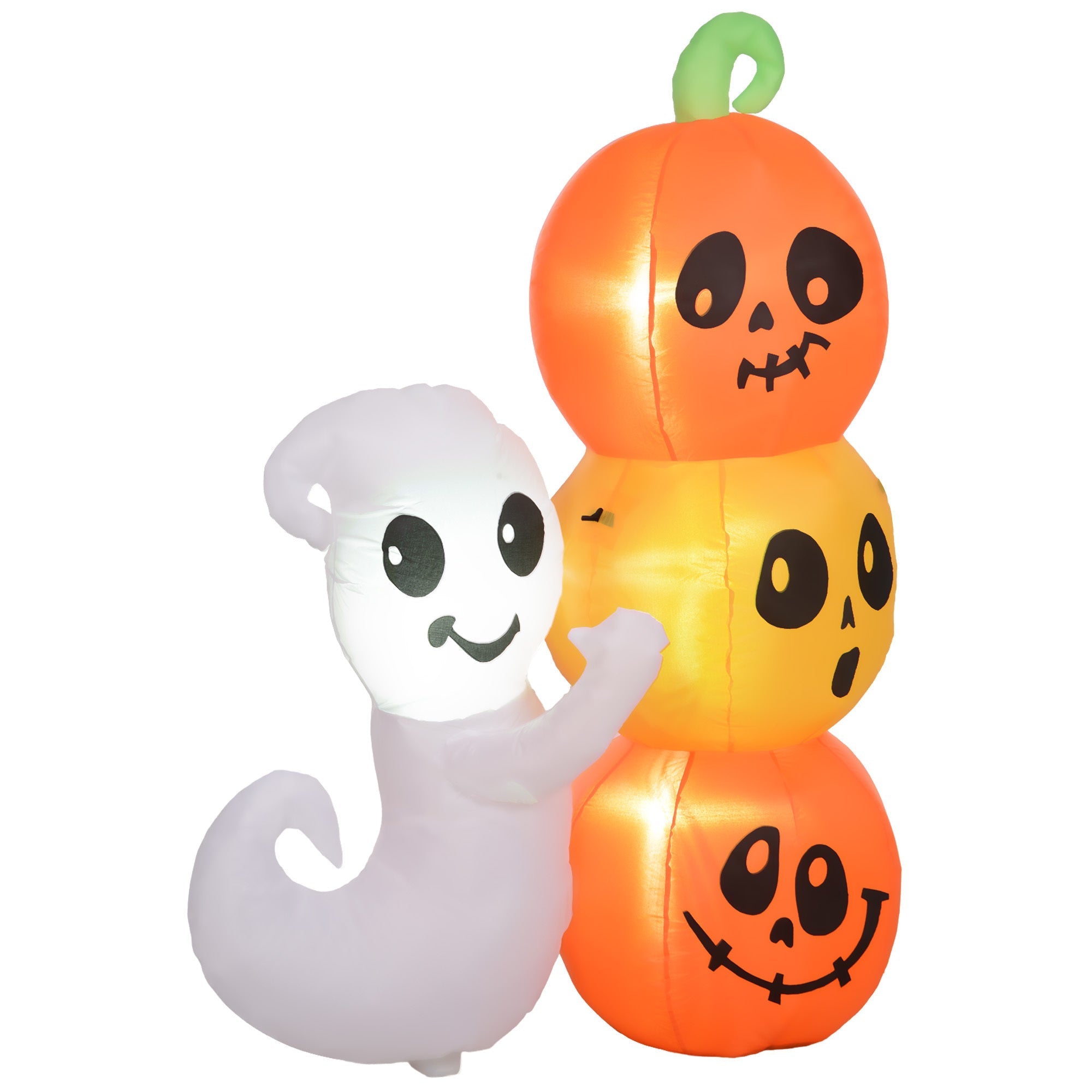 5-Foot Illuminated Halloween Ghost and Pumpkin Inflatable