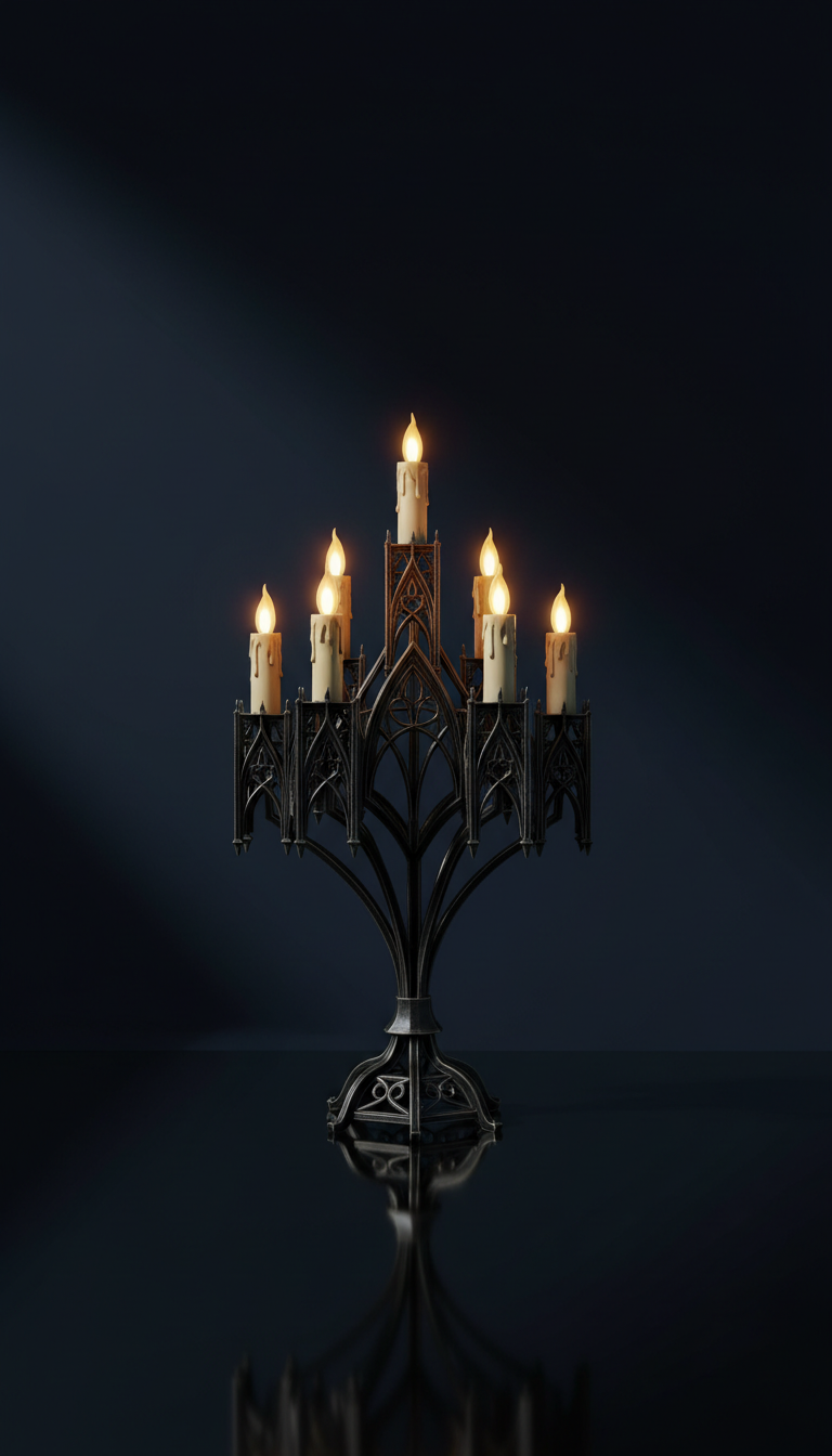 Gothic Candelabra with LED Candles