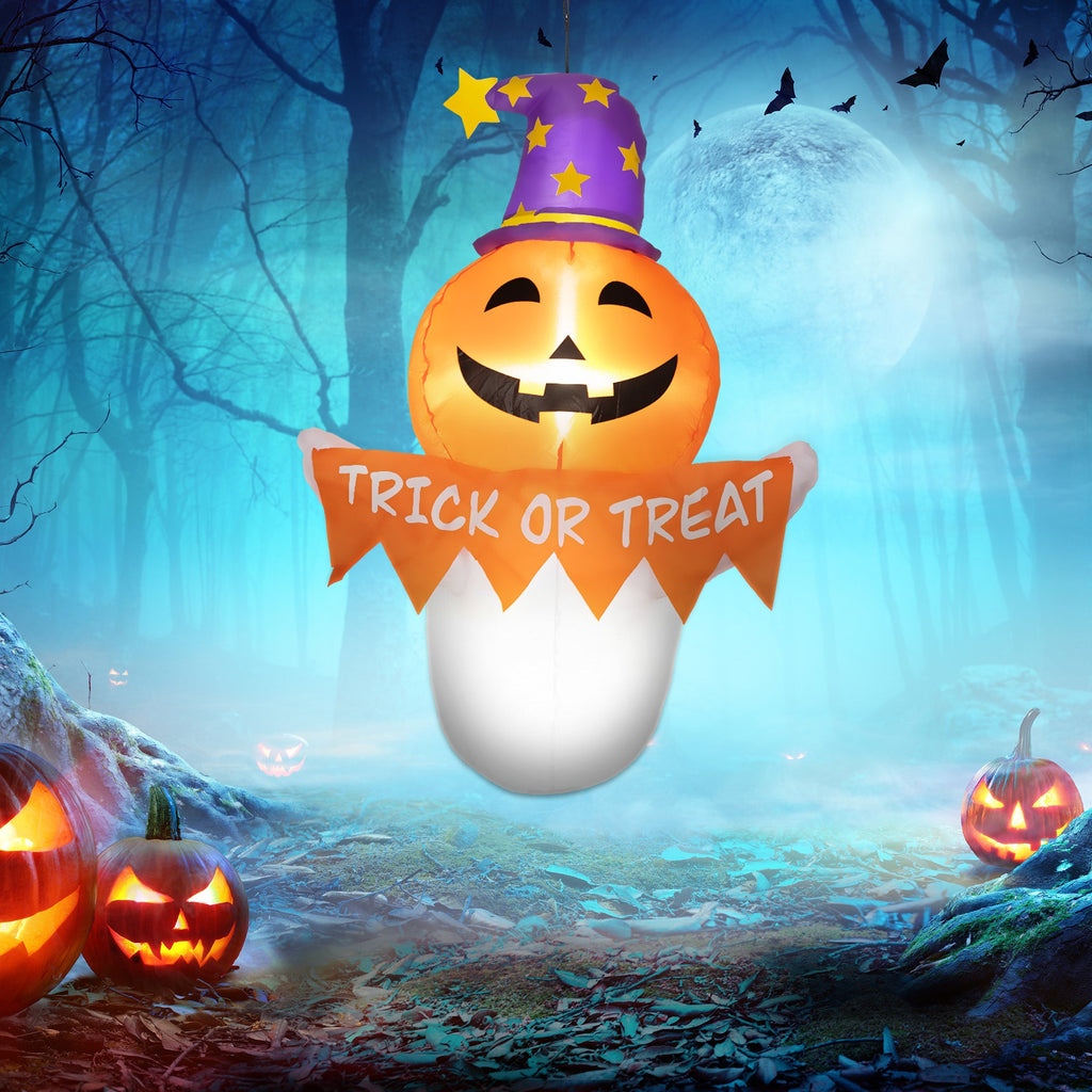 Outsunny 3.4ft Halloween Inflatables Window Sticker Ghost
