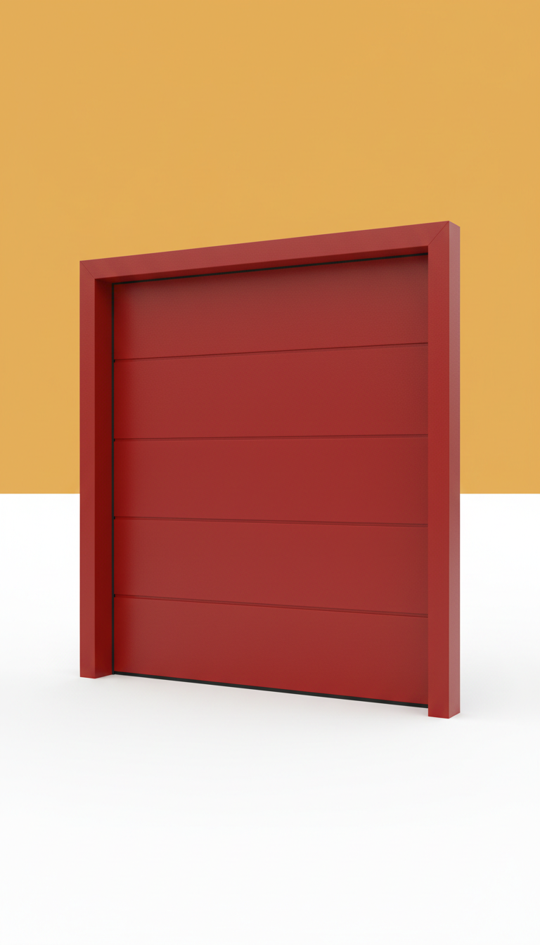 Signal Red Steel Panel Door