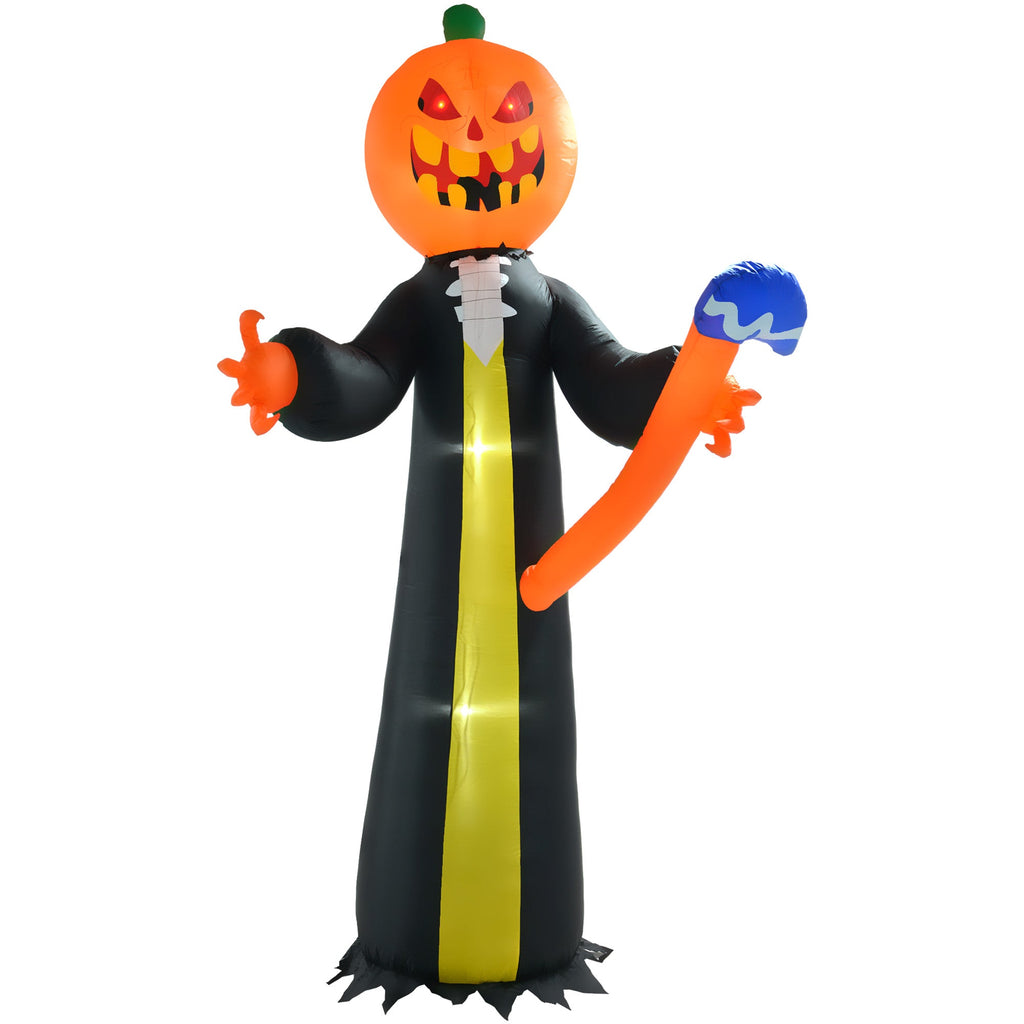 Outsunny 10ft Inflatable Halloween Pumpkin Head Ghost Decoration