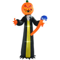 Outsunny 10ft Inflatable Halloween Pumpkin Head Ghost Decoration